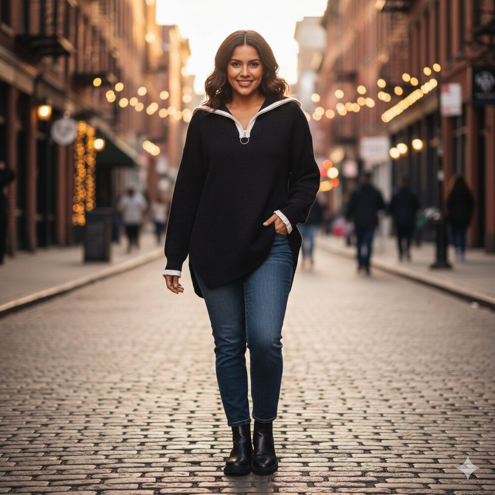 Commense Acrylic Blend Pullover Sweater • Size M • Soft Knit